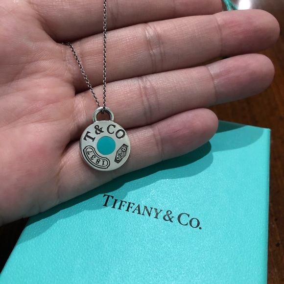 Tiffany & Co. Blue Enamel Round Pendant Necklace - Picture 6 of 16